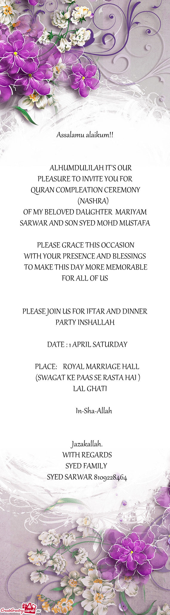 PLEASURE TO INVITE YOU FOR