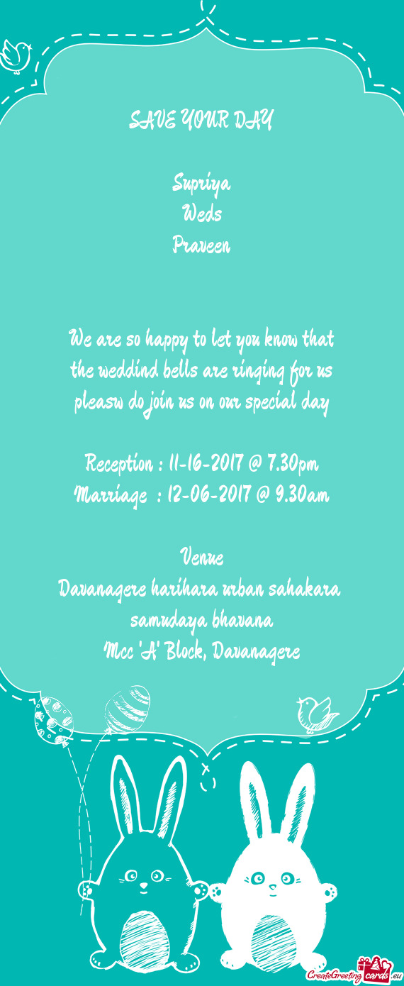 Pleasw do join us on our special day