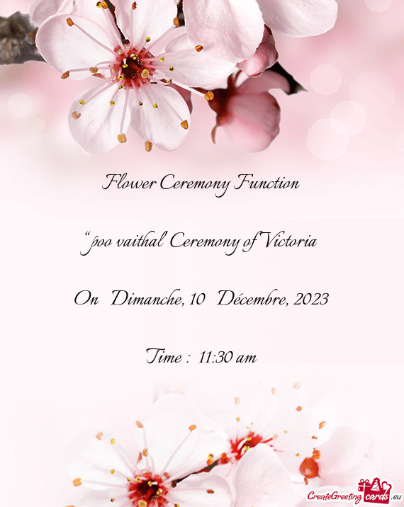 “poo vaithal” Ceremony of Victoria