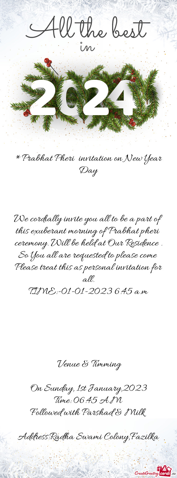 Prabhat Pheri invitation on New Year Day