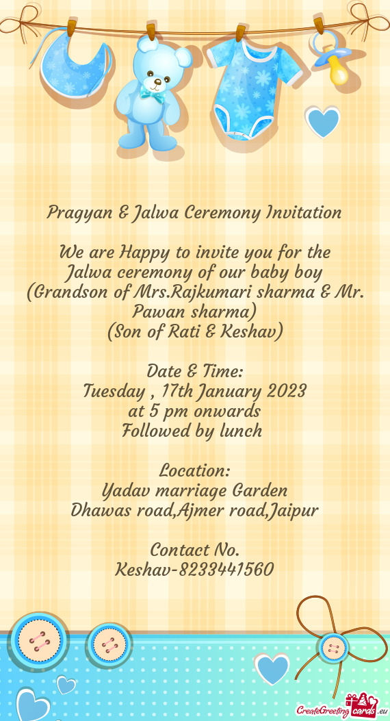 Pragyan & Jalwa Ceremony Invitation