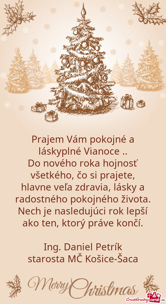 Prajem Vám pokojné a láskyplné Vianoce