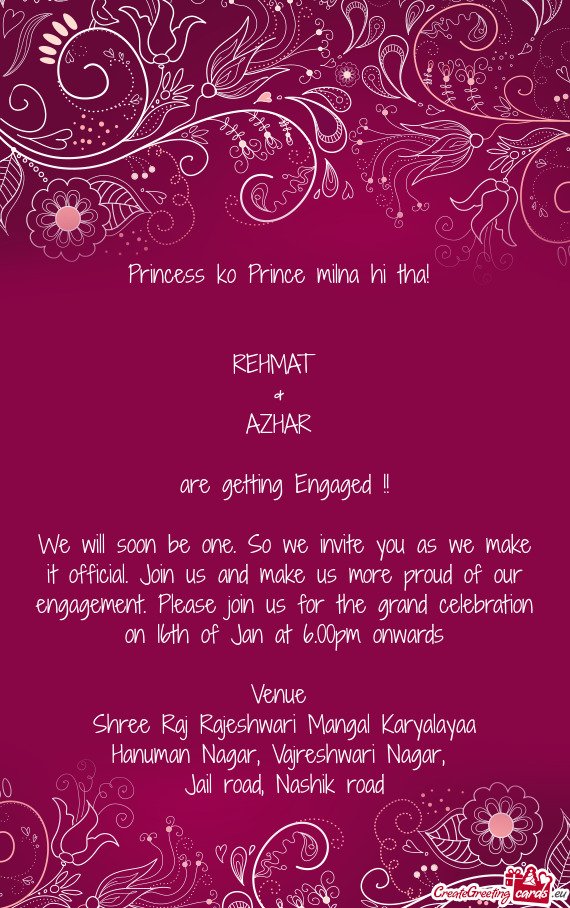 Princess ko Prince milna hi tha!       REHMAT    &   AZHAR
