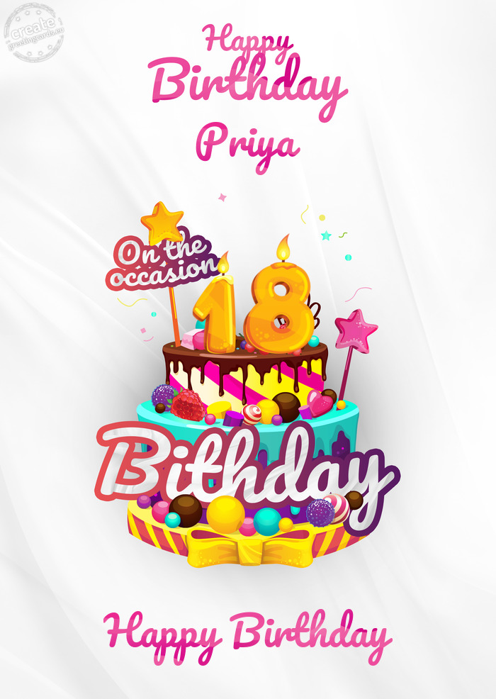 Priya, Happy birthday to 18 Happy Birthday