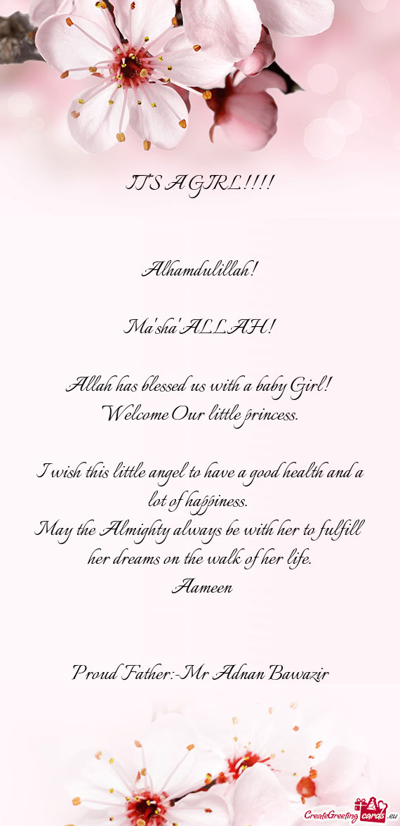 Proud Father:-Mr Adnan Bawazir