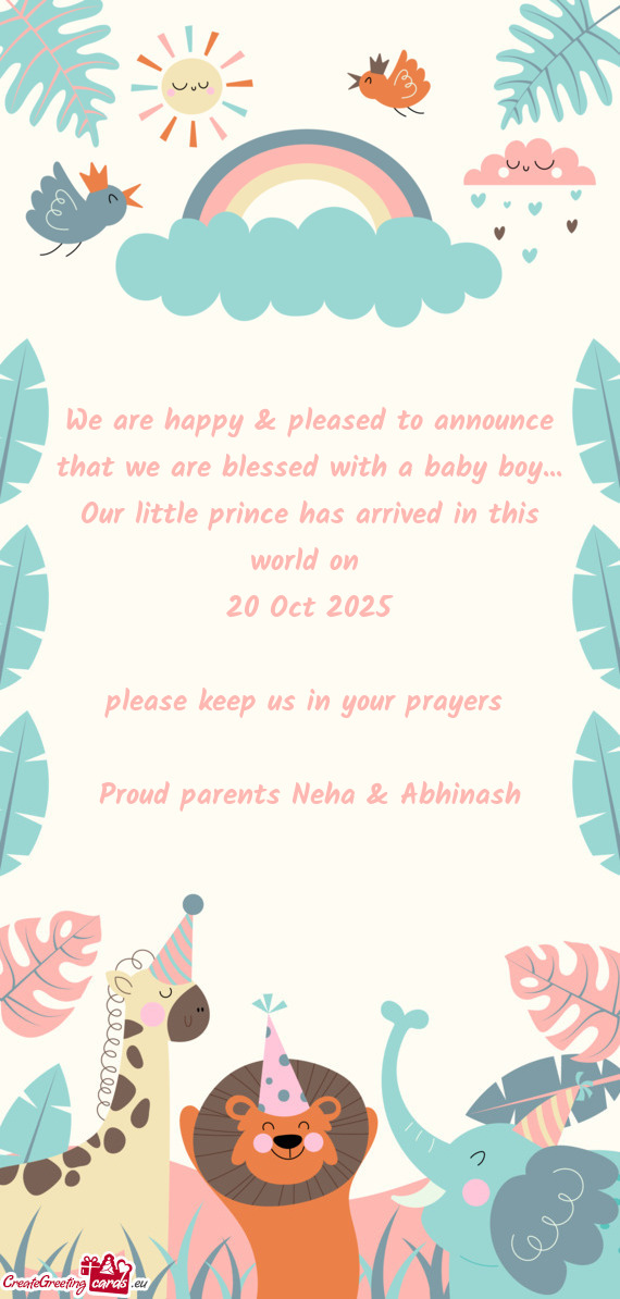 Proud parents Neha & Abhinash
