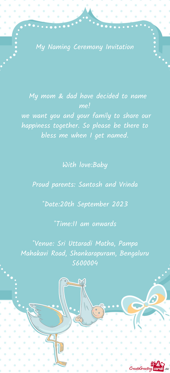 Proud parents: Santosh and Vrinda