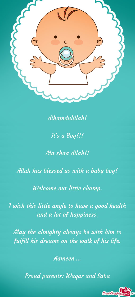 Proud parents: Waqar and Saba
