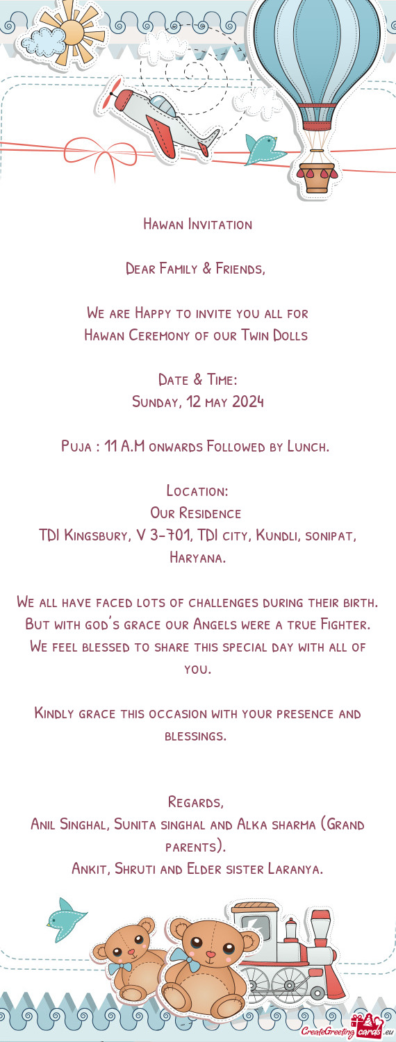 Puja : 11 A.M onwards Followed by Lunch