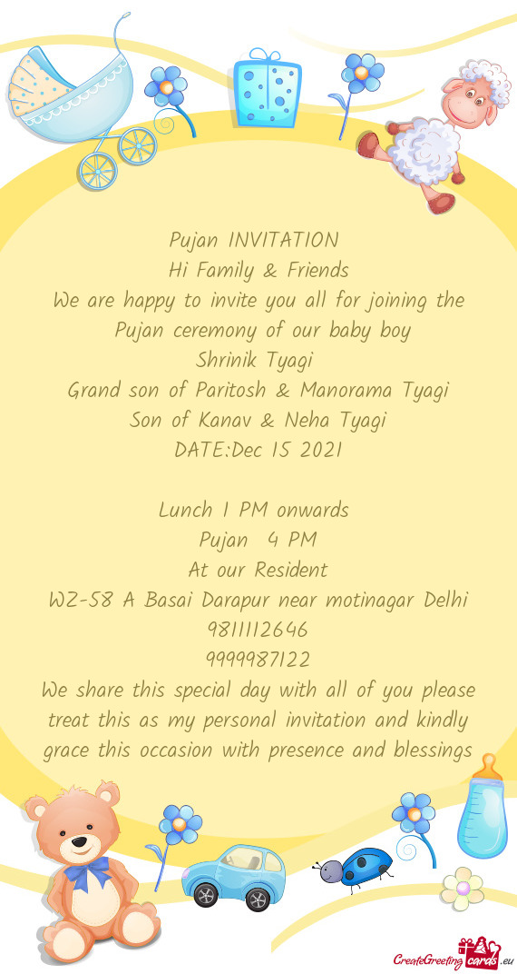 Pujan INVITATION