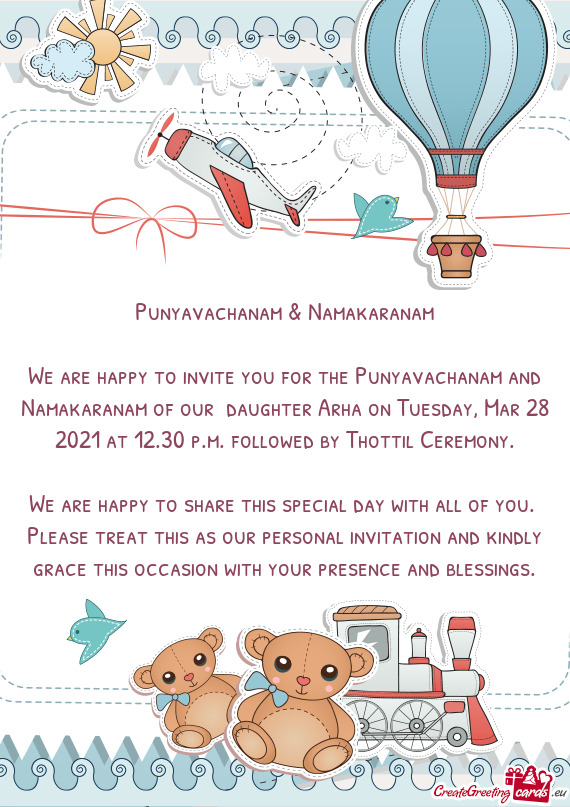 Punyavachanam & Namakaranam