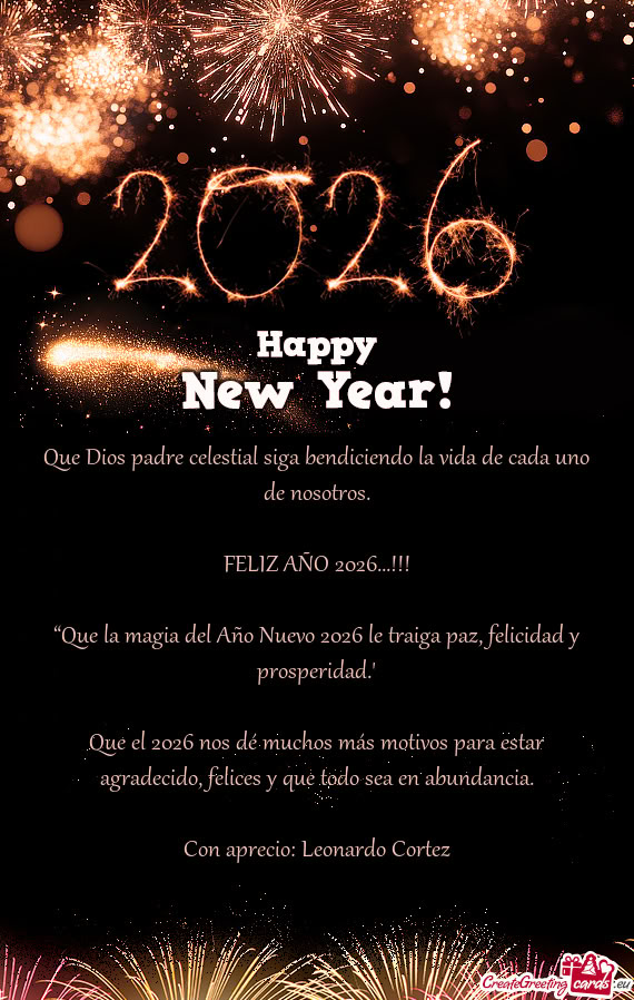 Que Dios padre celestial siga bendiciendo la vida de cada uno de nosotros