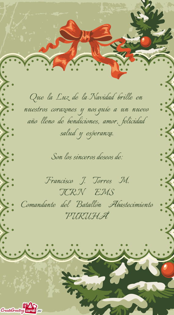 Que la Luz de la Navidad brille en nuestros corazones y nos guíe a un nuevo año lle