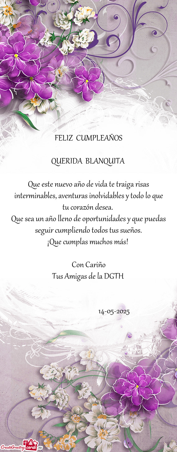QUERIDA BLANQUITA