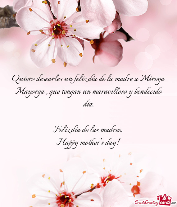 Quiero desearles un feliz día de la madre a Mireya Mayorga , que tengan un maravilloso y bendecido