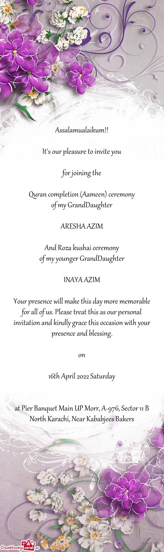 Quran completion (Aameen) ceremony