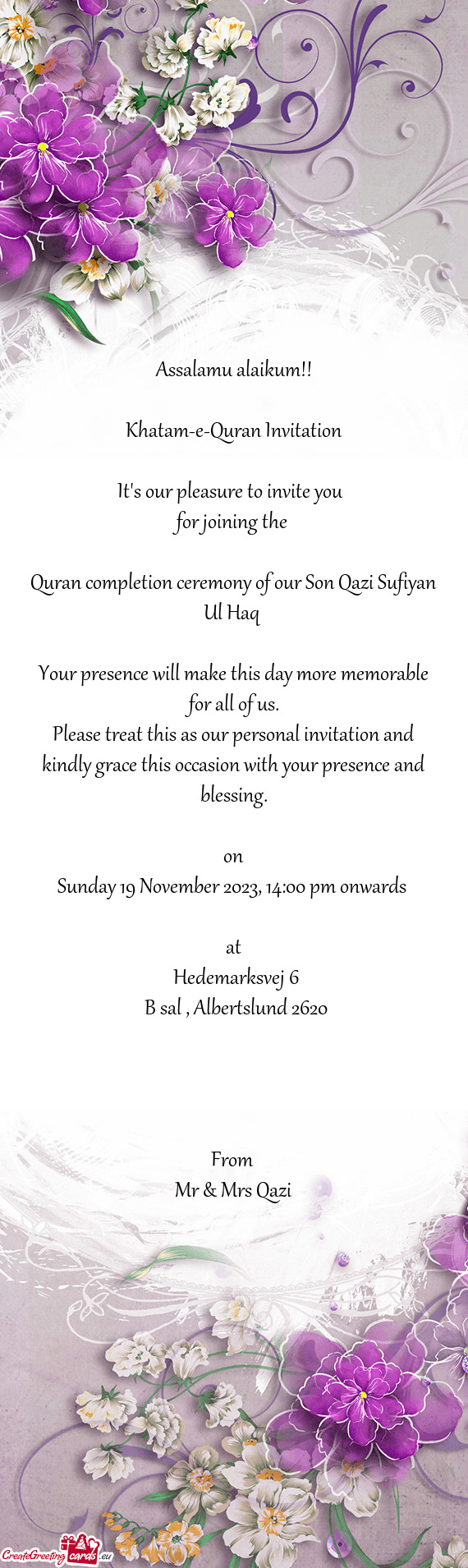 Quran completion ceremony of our Son Qazi Sufiyan Ul Haq