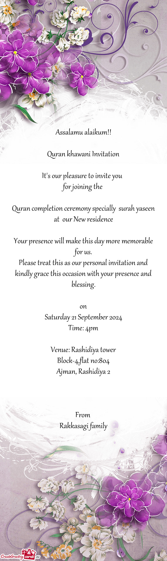 Quran completion ceremony specially surah yaseen at our New residence