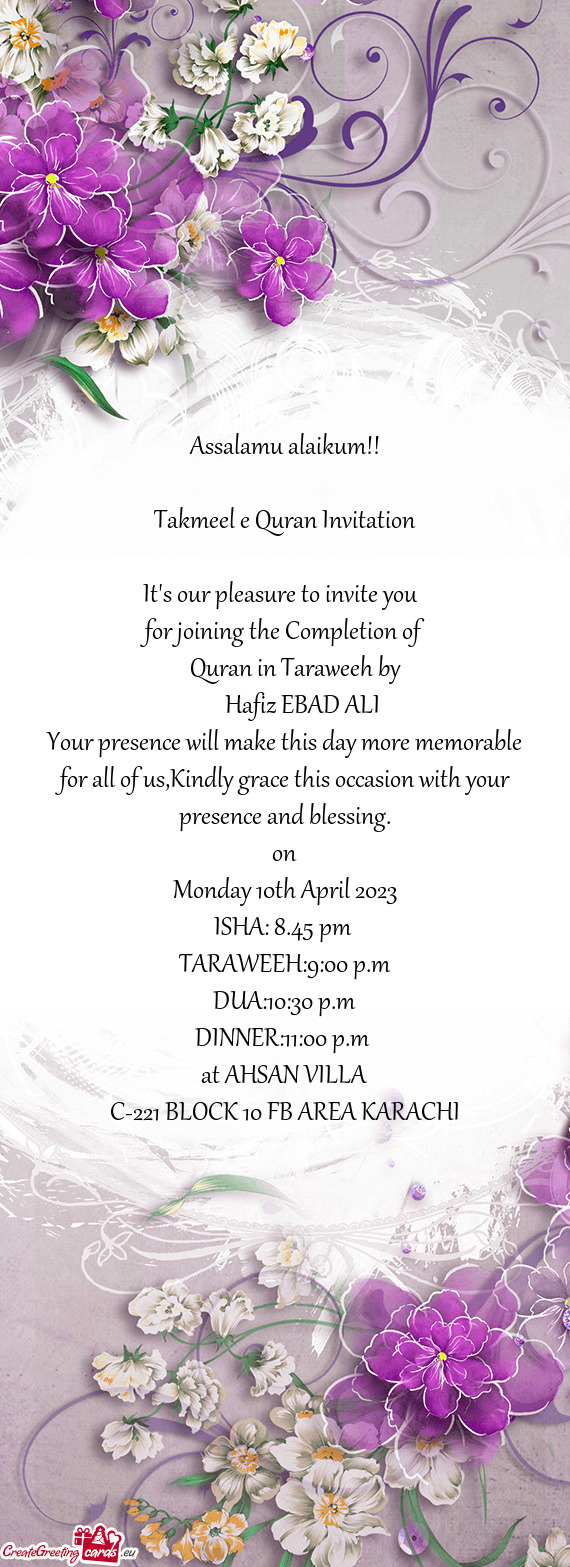 Quran in Taraweeh by