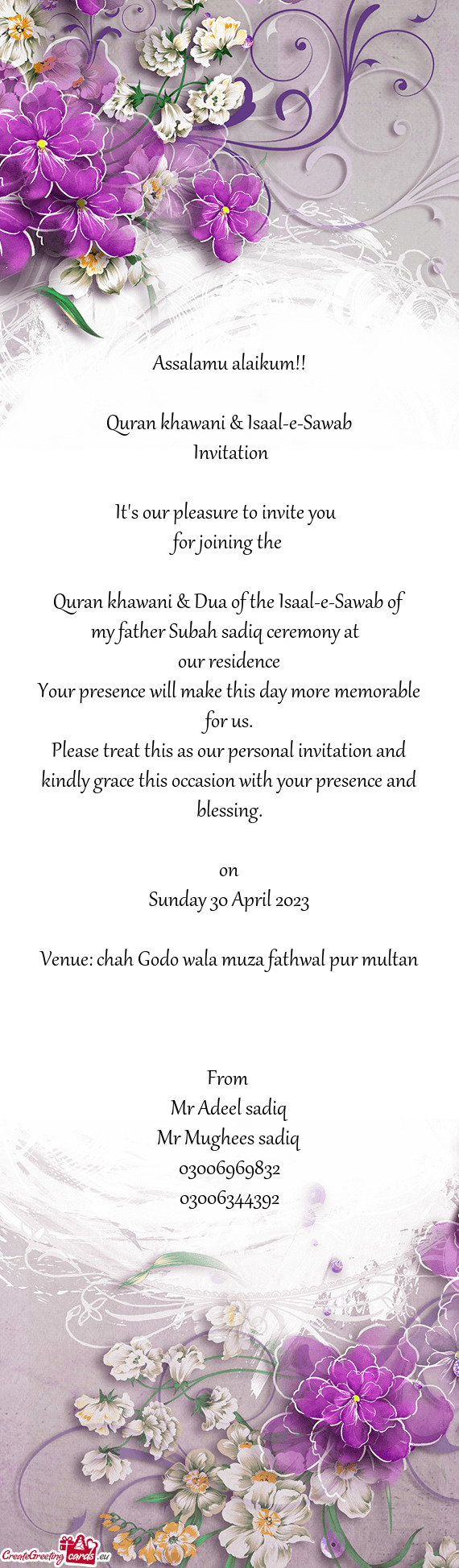 Quran khawani & Dua of the Isaal-e-Sawab of
