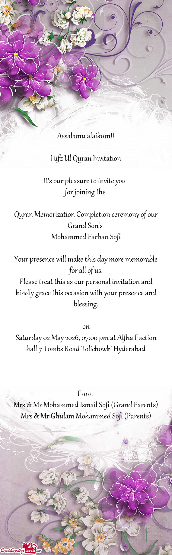 Quran Memorization Completion ceremony of our Grand Son's