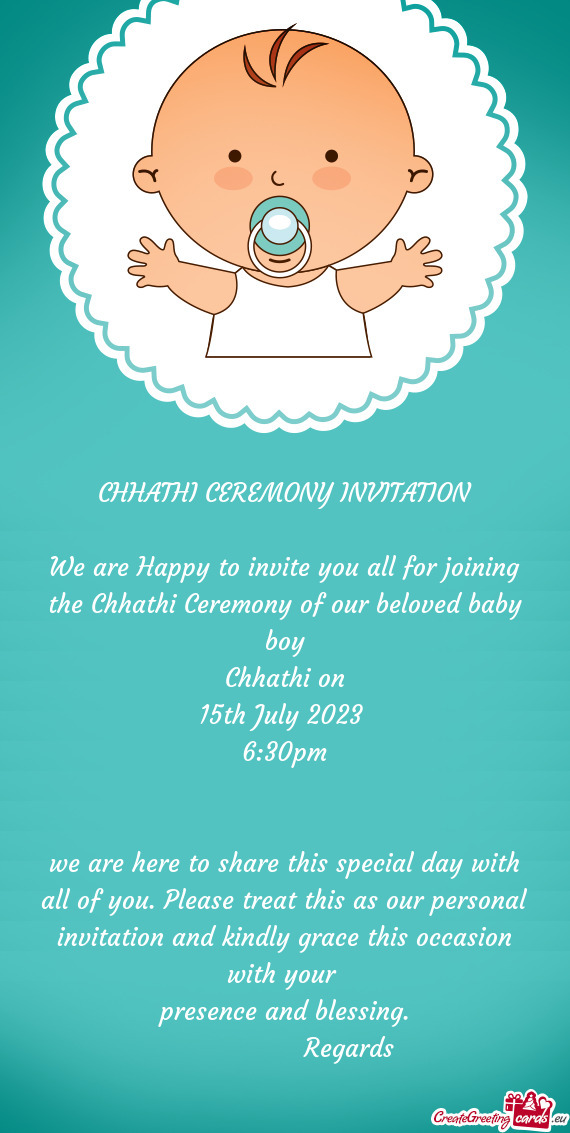 R beloved baby boy Chhathi on 15th July 2023 6