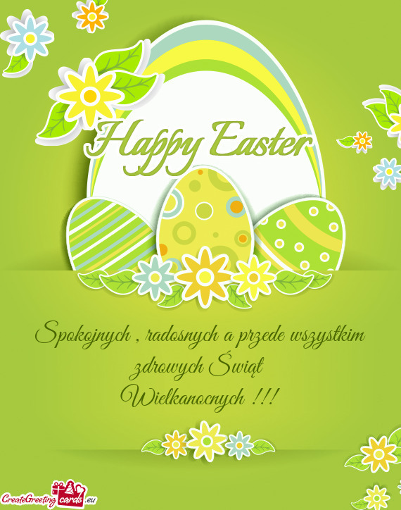 Radosnych a przede wszystkim zdrowych Świąt Wielkanocnych