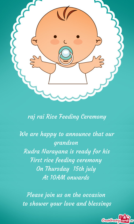 Raj rai Rice Feeding Ceremony