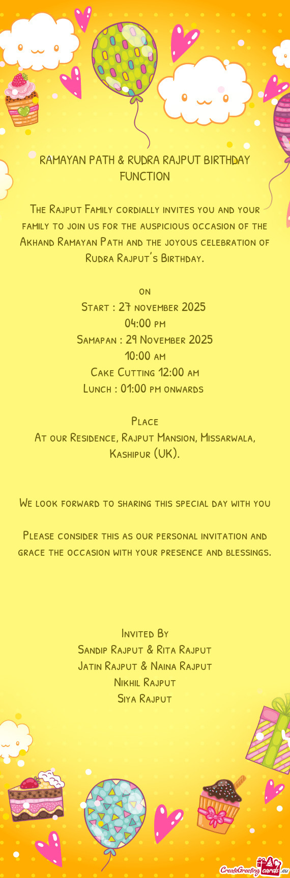 RAMAYAN PATH & RUDRA RAJPUT BIRTHDAY FUNCTION