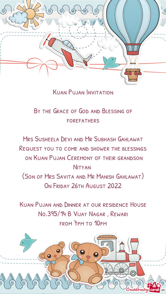 Randson Nityan (Son of Mrs Savita and Mr Manish Gahlawat) On Friday 26th August 2022 Kuan Puj