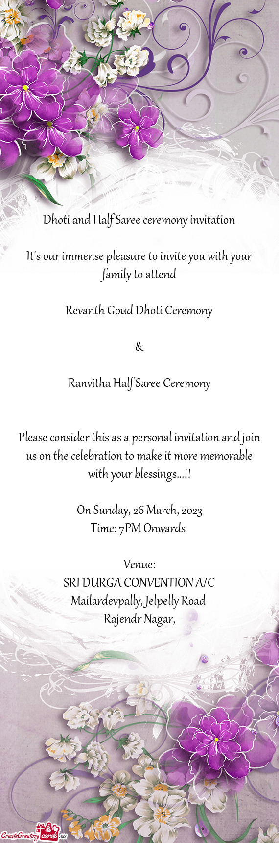 Ranvitha Half Saree Ceremony