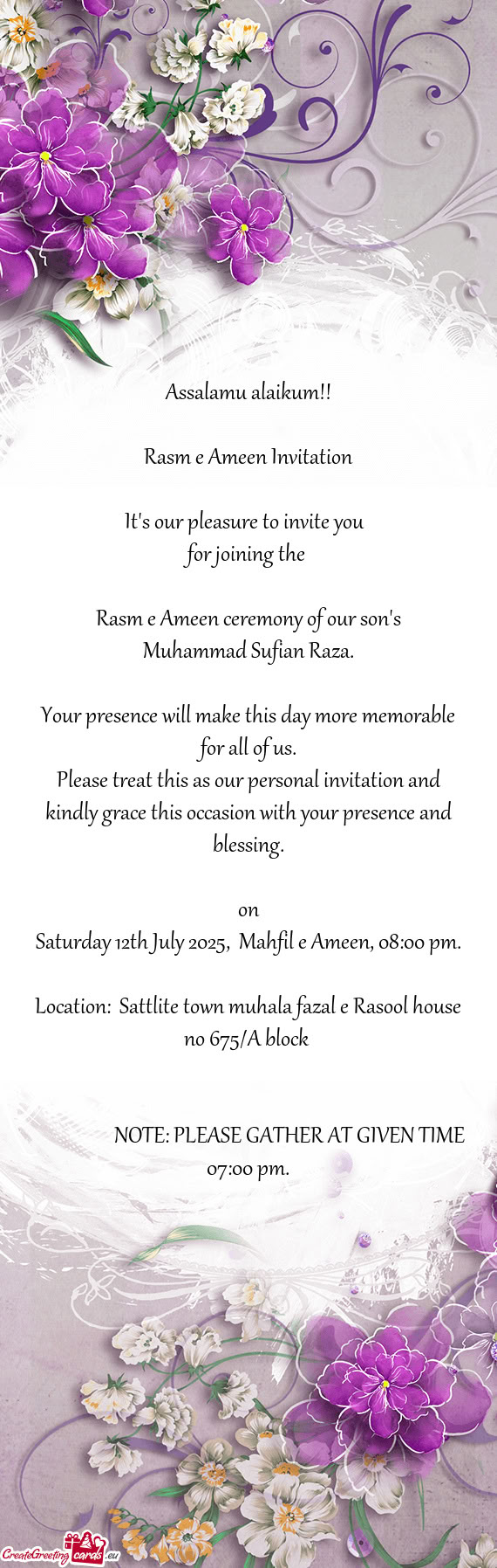 Rasm e Ameen ceremony of our son