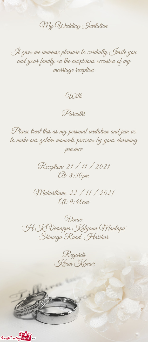 Reception: 21 / 11 / 2021
