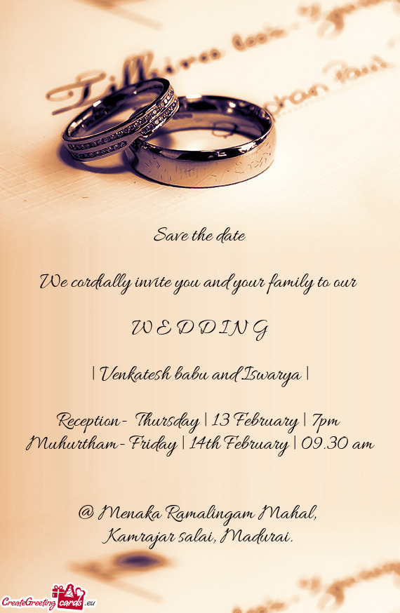 Reception- Thursday | 13 February | 7pm