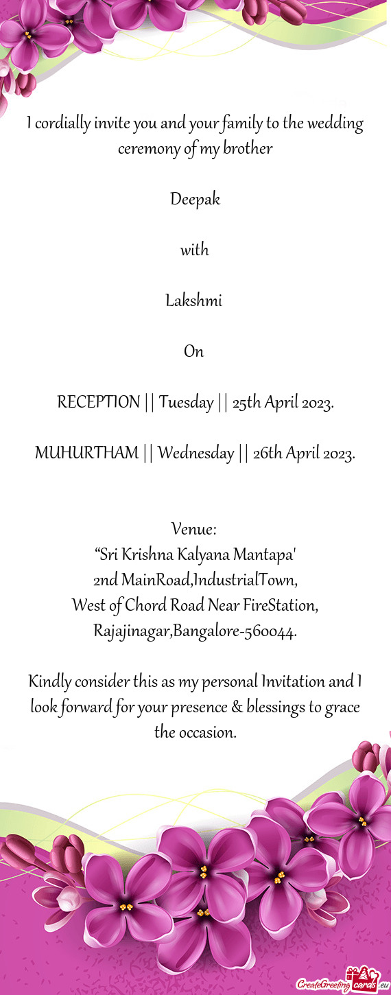 RECEPTION || Tuesday || 25th April 2023