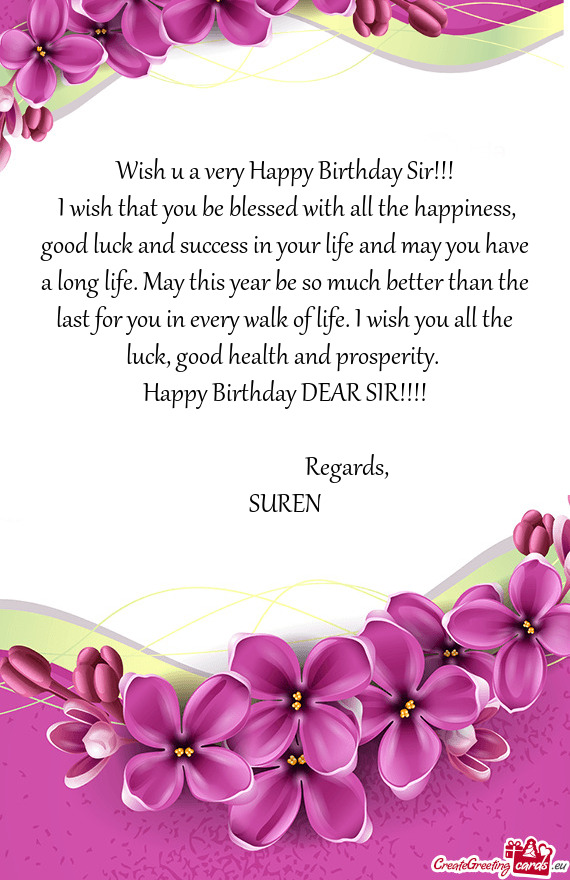 Regards, SUREN