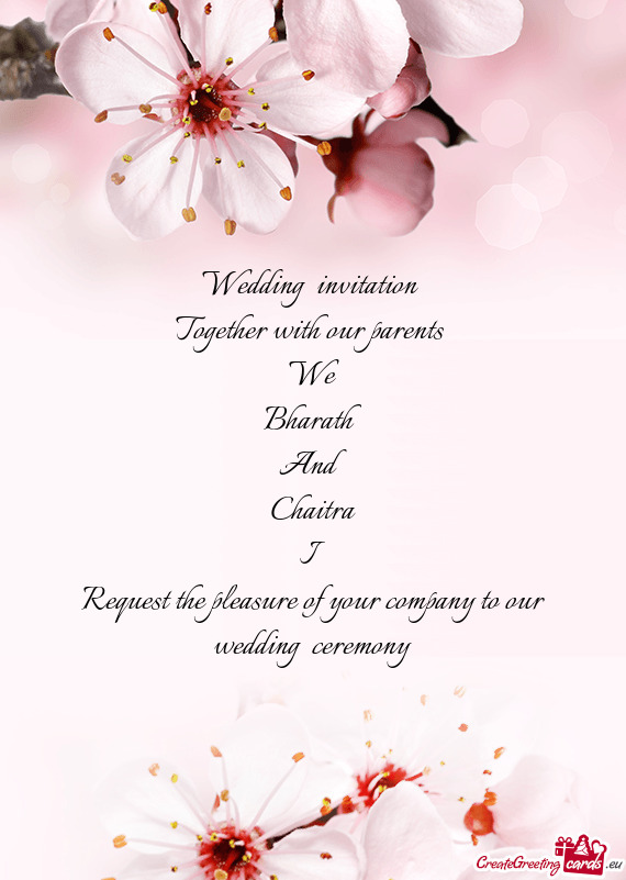 Request the pleasure of your company to our wedding ceremony