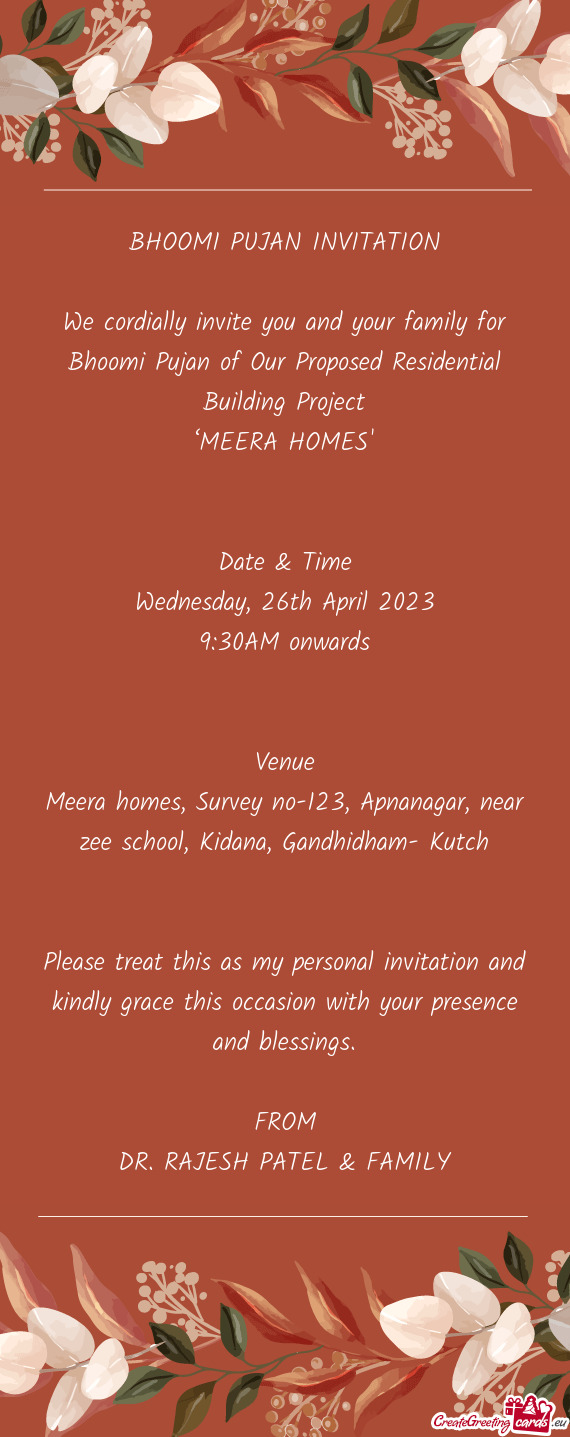 Residential Building Project ‘MEERA HOMES
