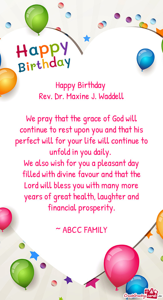 Rev. Dr. Maxine J. Waddell