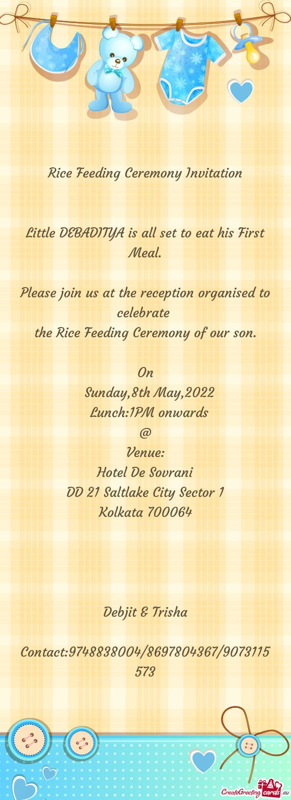 Rice Feeding Ceremony Invitation