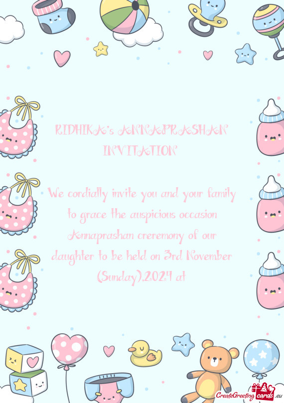 RIDHIKA’s ANNAPRASHAN INVITATION