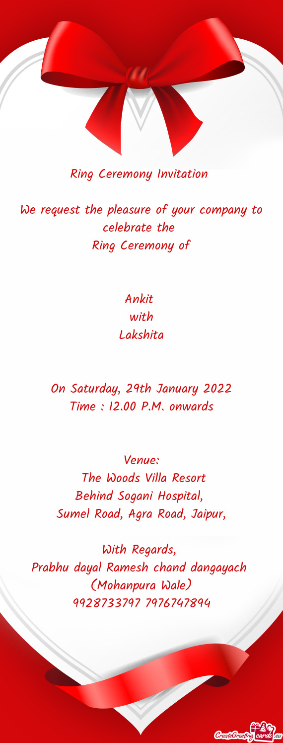 Ring Ceremony Invitation 