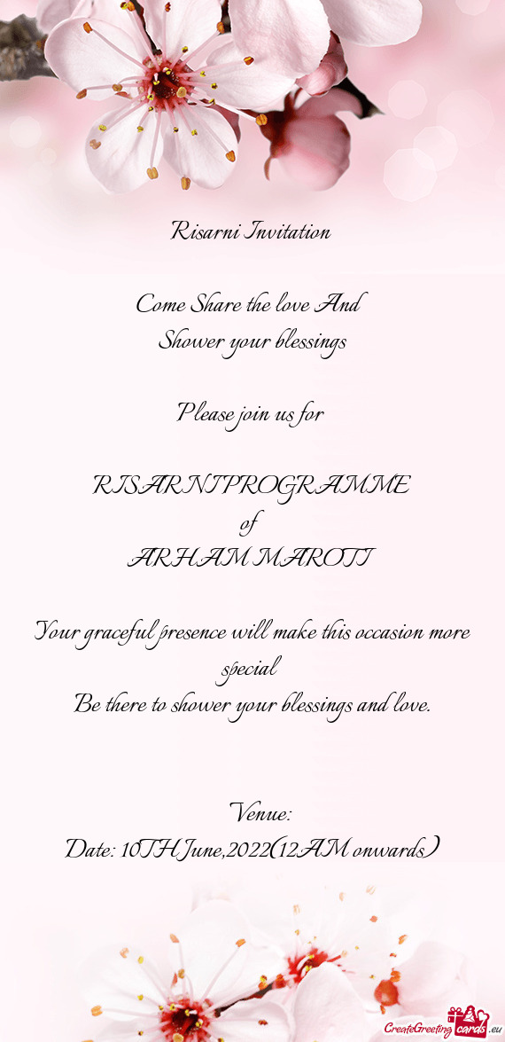 Risarni Invitation