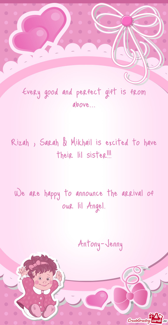 Rizah , Sarah & Mikhail is excited to have their lil sister
