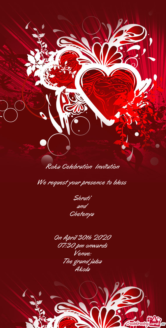 Roka Celebration Invitation