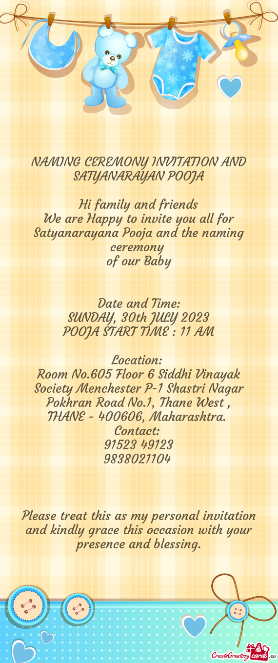 Room No.605 Floor 6 Siddhi Vinayak Society Menchester P-1 Shastri Nagar Pokhran Road No.1, Thane Wes