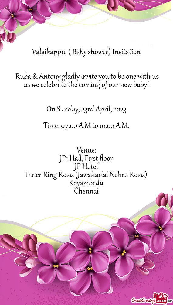 Ruba & Antony gladly invite you to be one with us as we celebrate the coming of our new baby