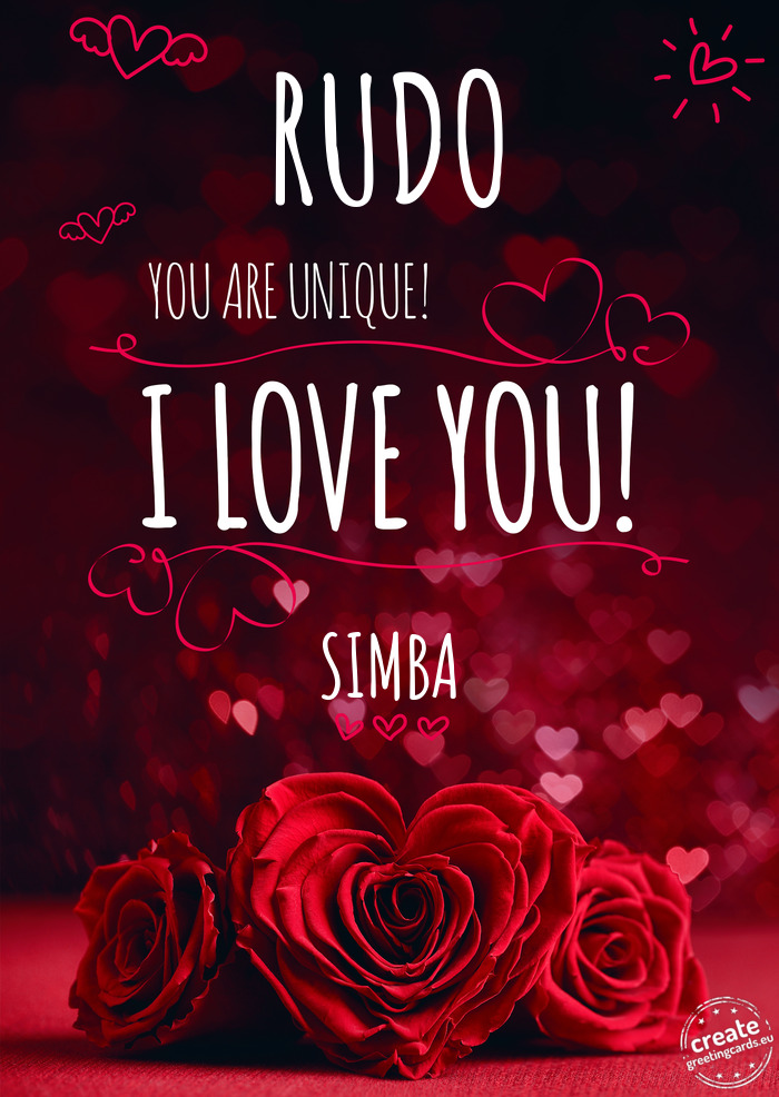 RUDO You are special, I love you SIMBA