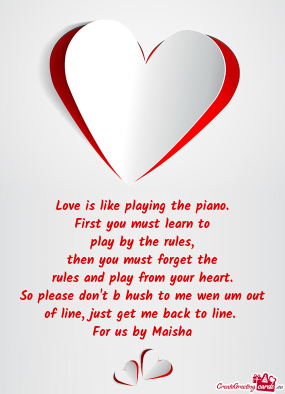 Rules and play from your heart