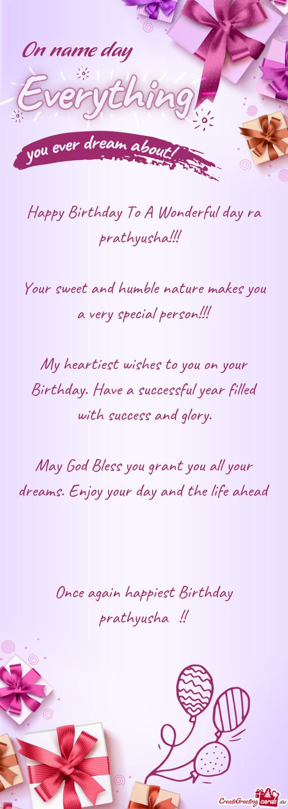 Ry special person!!! My heartiest wishes to you on your Birthday